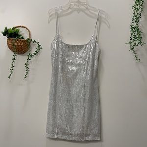Silver sequin New Years dress